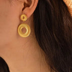 Luxy Double Hollow Hoop Earrings - Diatoms