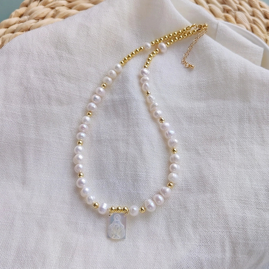 Elegant Portrait Faith Freshwater Pearl Necklace