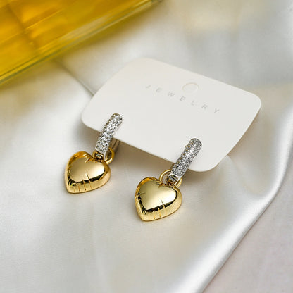 Commute Star Heart Shape Drop Earrings