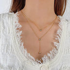 Double Layer Drop Necklace - Diatoms