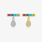 Vintage Style Silver Gemstones Earrings - Diatoms