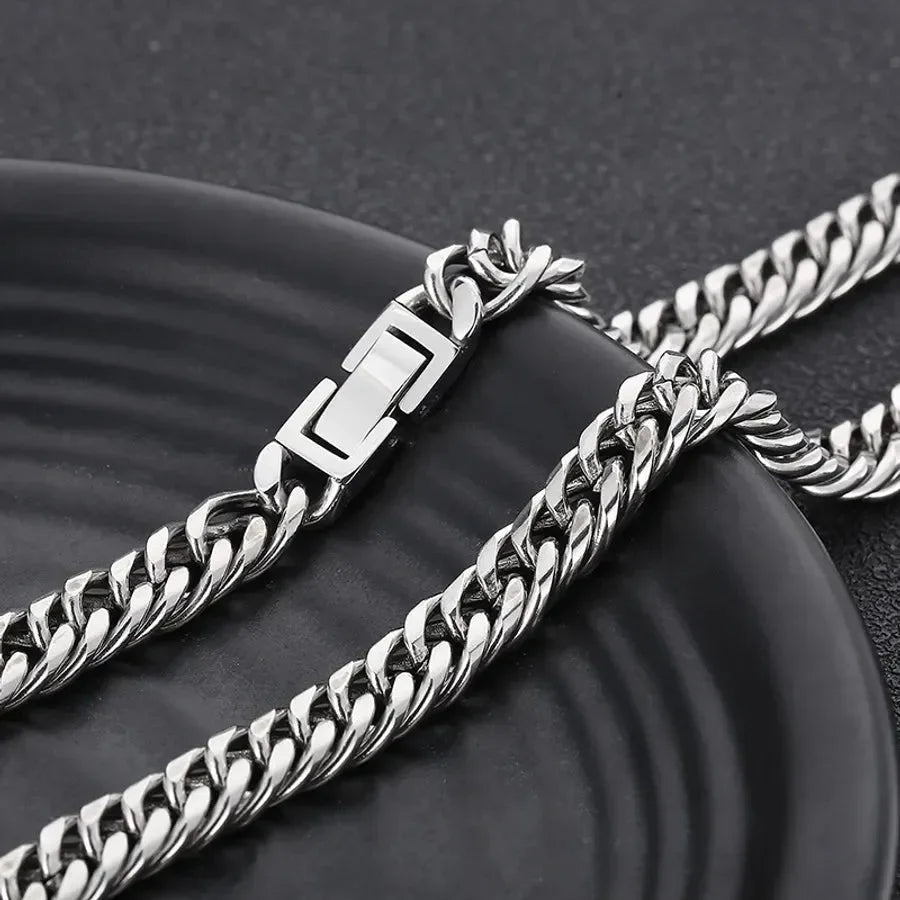 Simple Chain Men's Necklace - Diatoms
