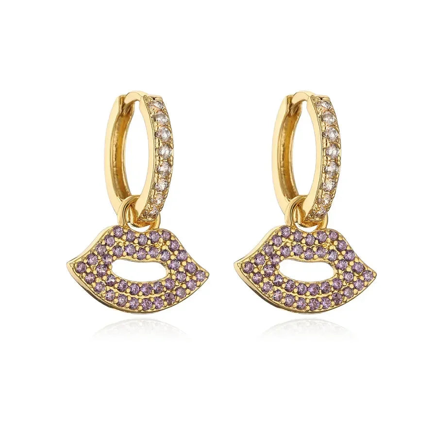 Blushkiss Rhinestones Drop Earrings - Diatoms