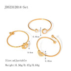 Flower Heart 3 Rings Set - Diatoms