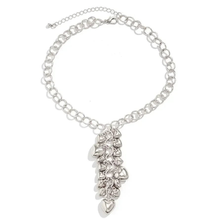 Exaggerated Classic Style Geometric Heart Necklace - Diatoms