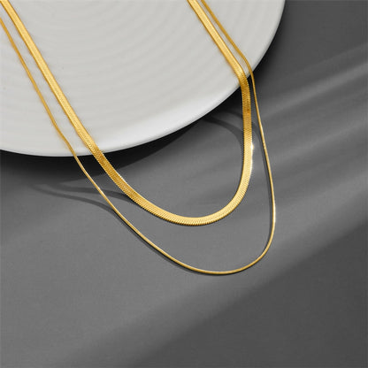 Plain Chain Double Layered Necklace