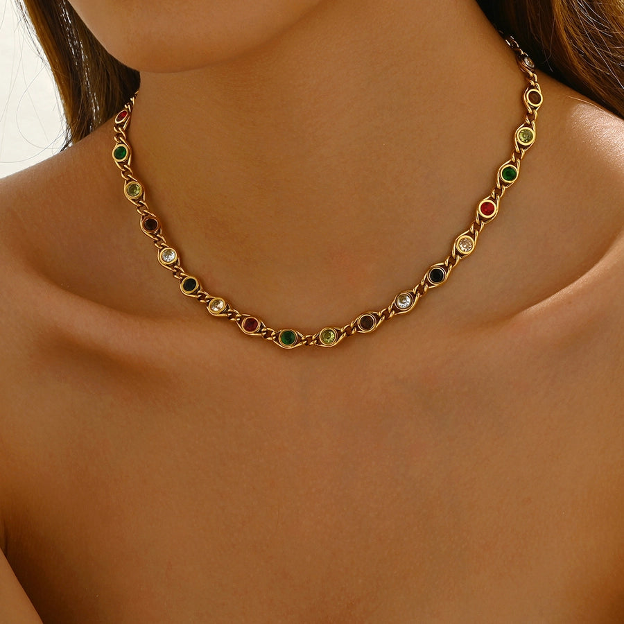 Multi Color Gem Necklace