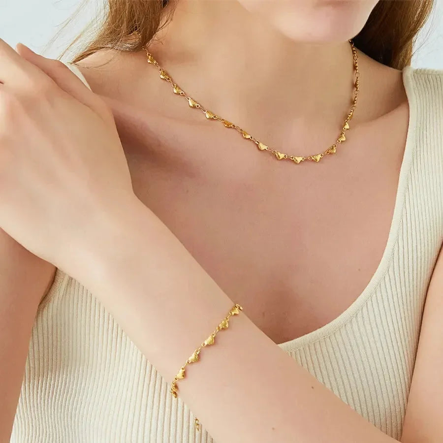 Vintage Style Exclusive Heart Shape Bracelet Necklace - Diatoms