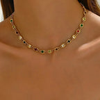 Multi Color Gem Necklace - Diatoms
