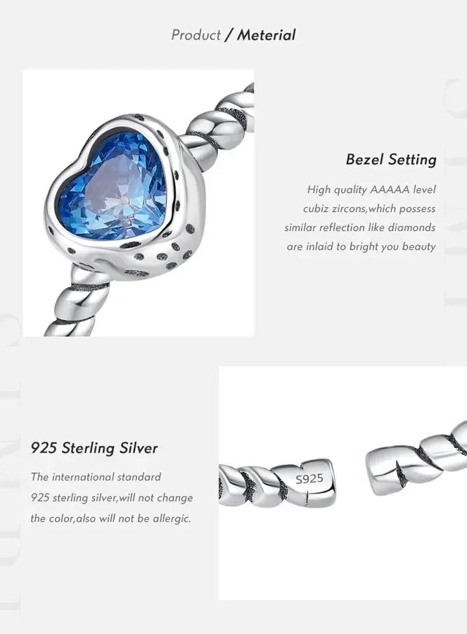 French Style Heart Shape Sterling Silver rings - Diatoms