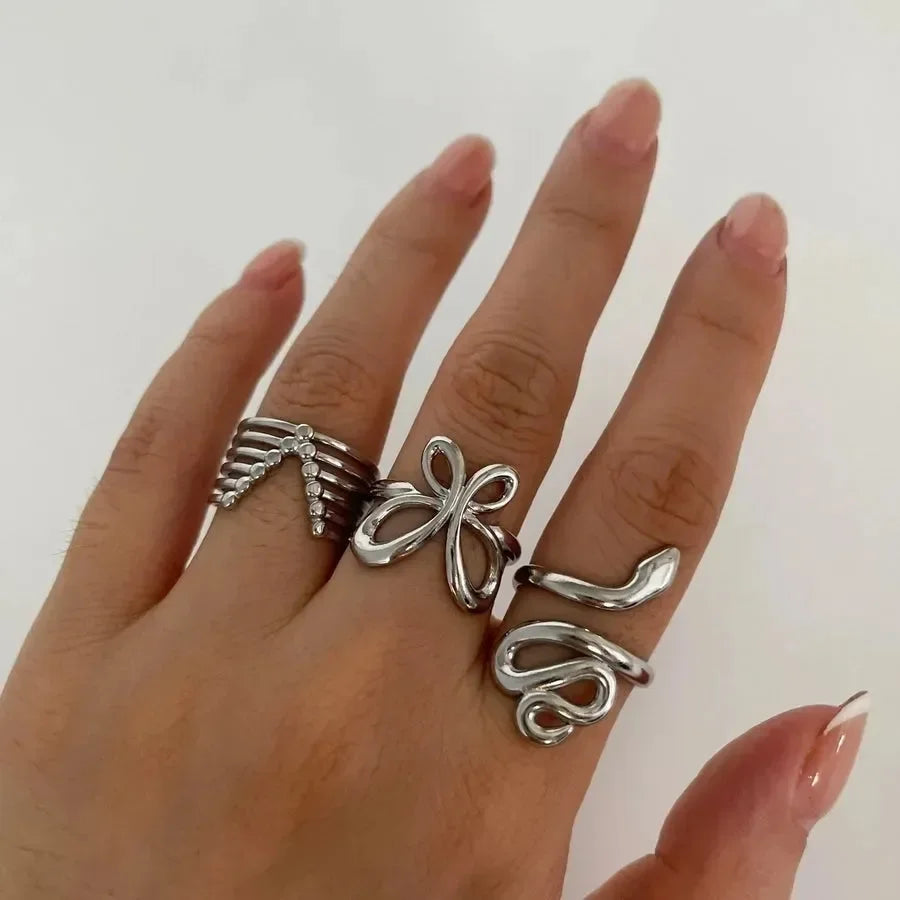 Classic Three Pair Set Adjustable Rings - Diatoms