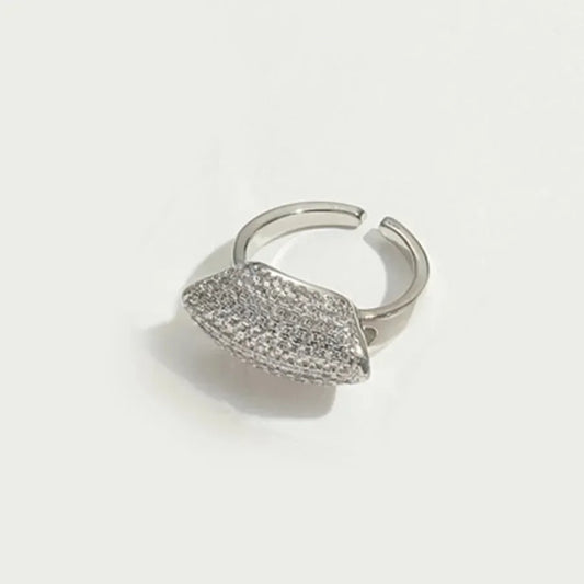 Dreamy Croissant Diamond Open Rings - Diatoms