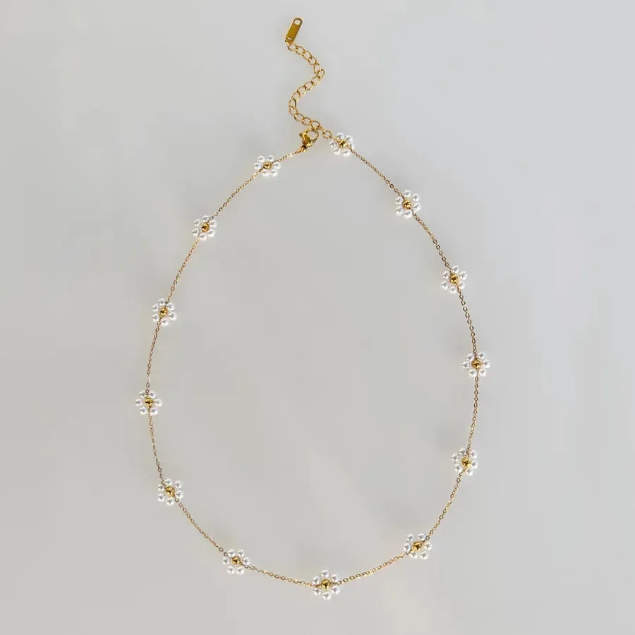 Pearl Blossom Necklace - Diatoms