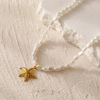 Starfish Pearl Beaded Pendant Necklace - Diatoms