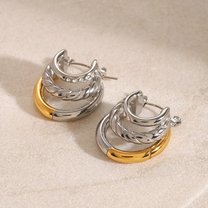 Luxy Dual Tone Earrings