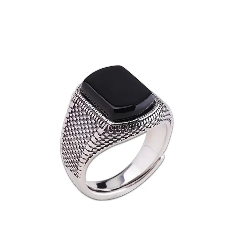 Diatoms 925 Sterling Silver Men Ring - Diatoms