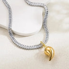 Three-dimensional Inlay Heart Shape Necklace - Diatoms