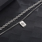 Diatoms Hip-Hop Retro Inlay Rhinestones Unisex Layered Necklace - Diatoms