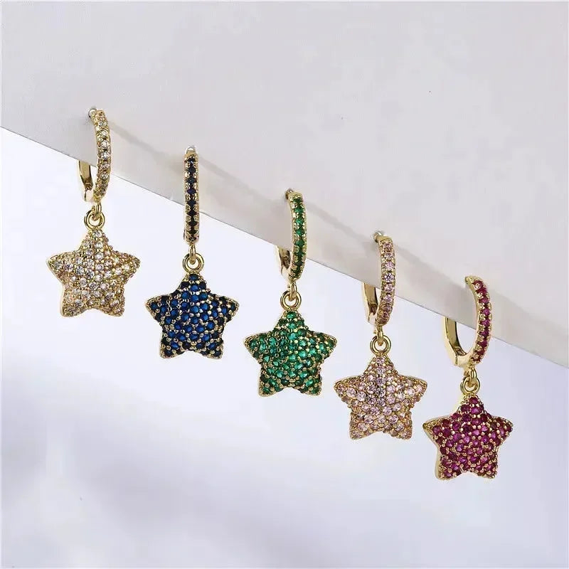 Midnight Gleam Golden Blue Drop Earrings - Diatoms