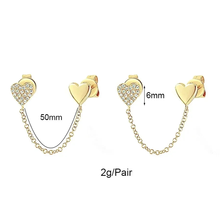 Cute French Style Heart Shape Dangling Earrings - Diatoms