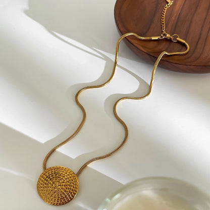 Luxy Pave Disc Necklace