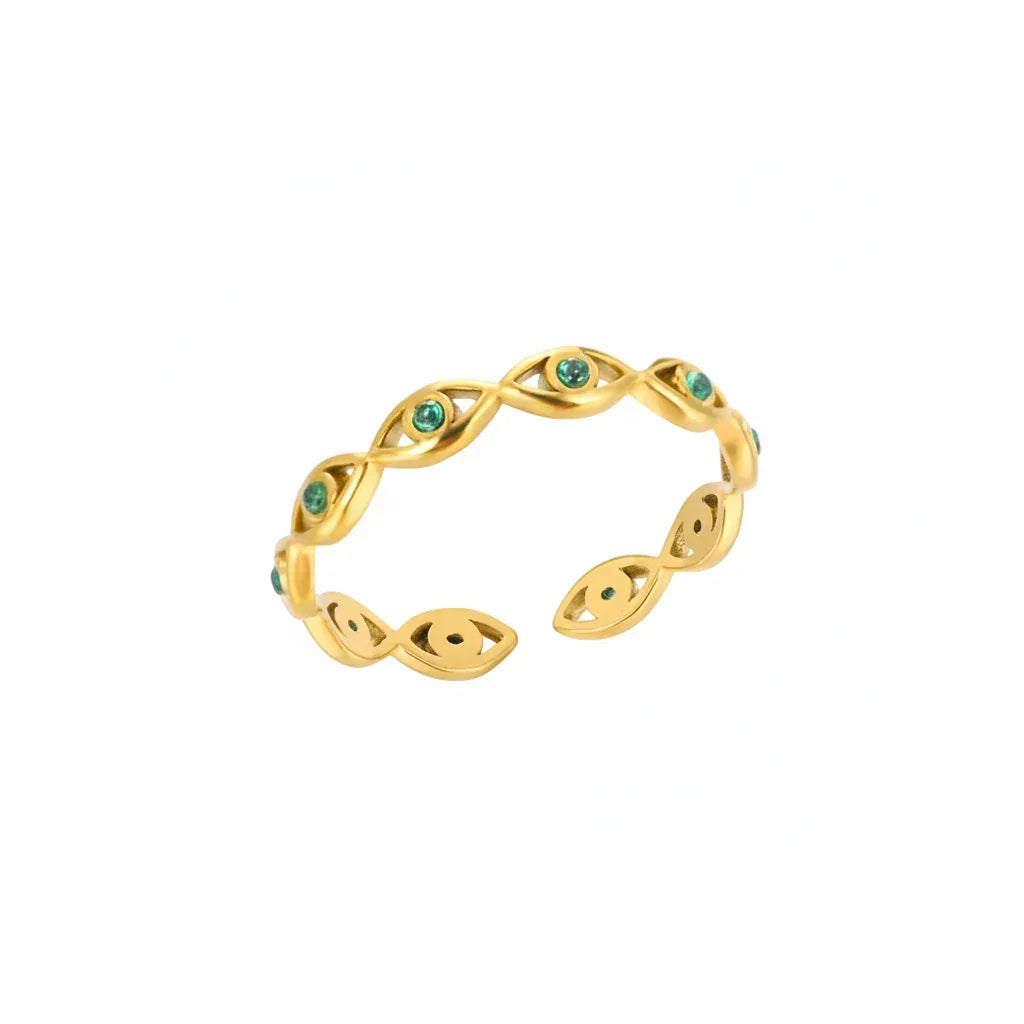 Mystic Green Weave Ring