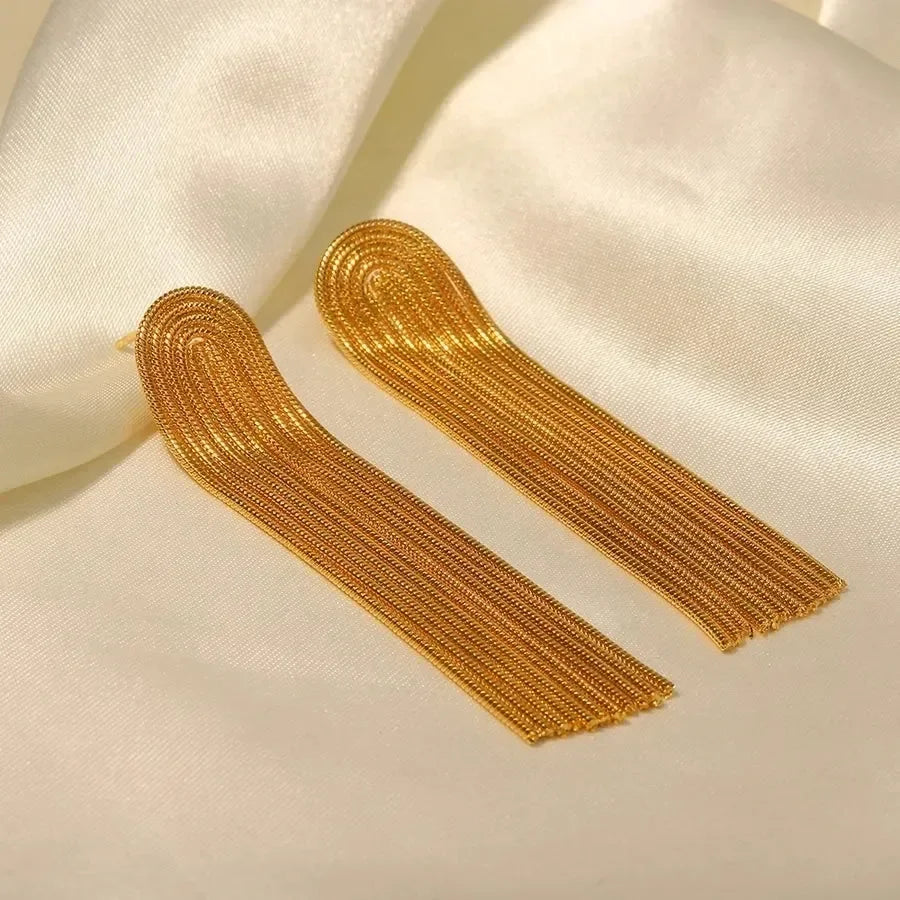 Celestial Tassel Drop Earrings - Diatoms