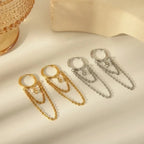 Exaggerated Classic Style Tassel Chain Drop Earrings - Diatoms