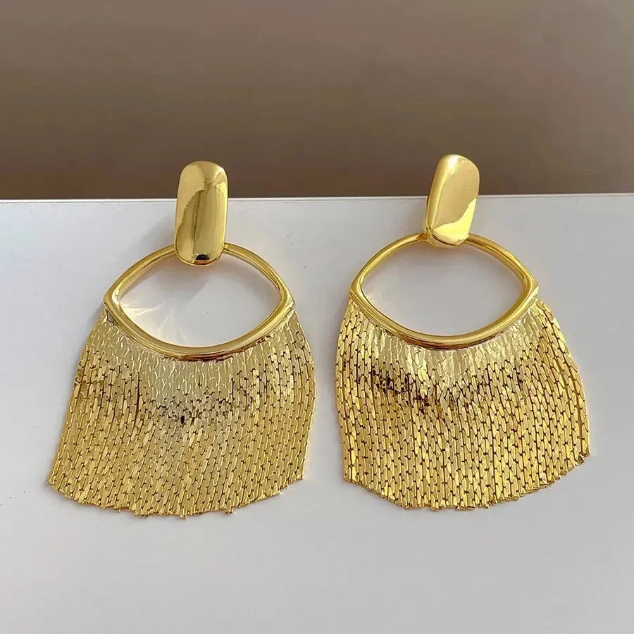 Fashion Party Geometric Tassel Women Drop Earrings - Diatoms