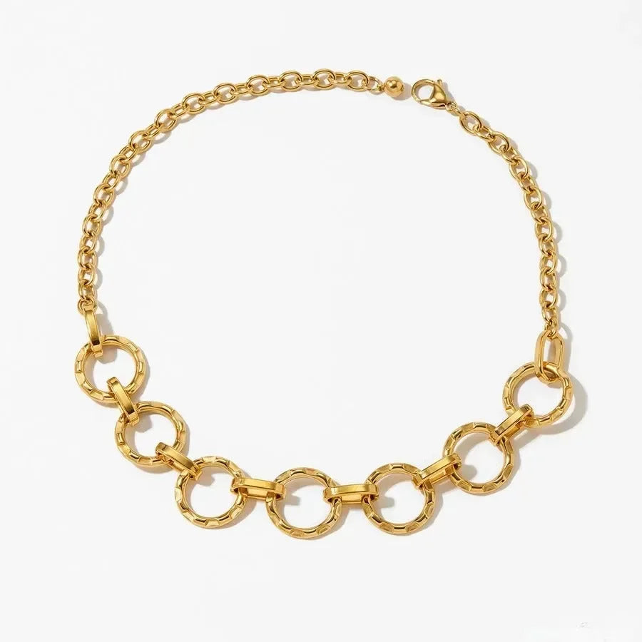Open Circle Statement Necklace - Diatoms