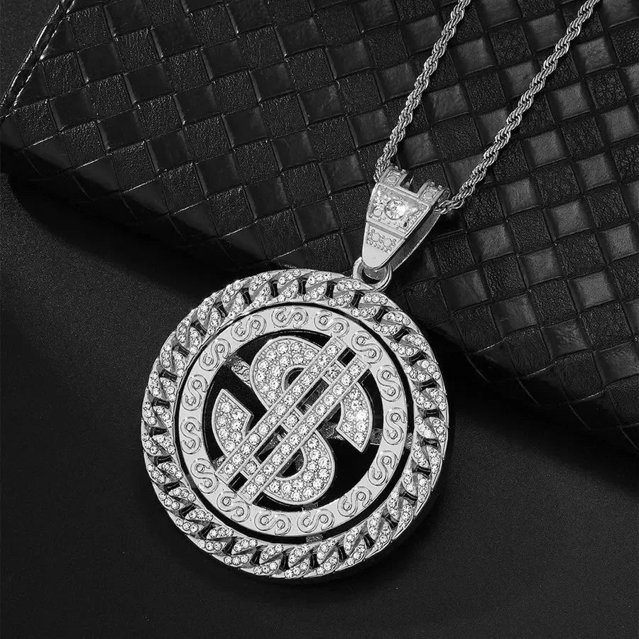 Hip-Hop Round Men's Pendant Necklace - Diatoms