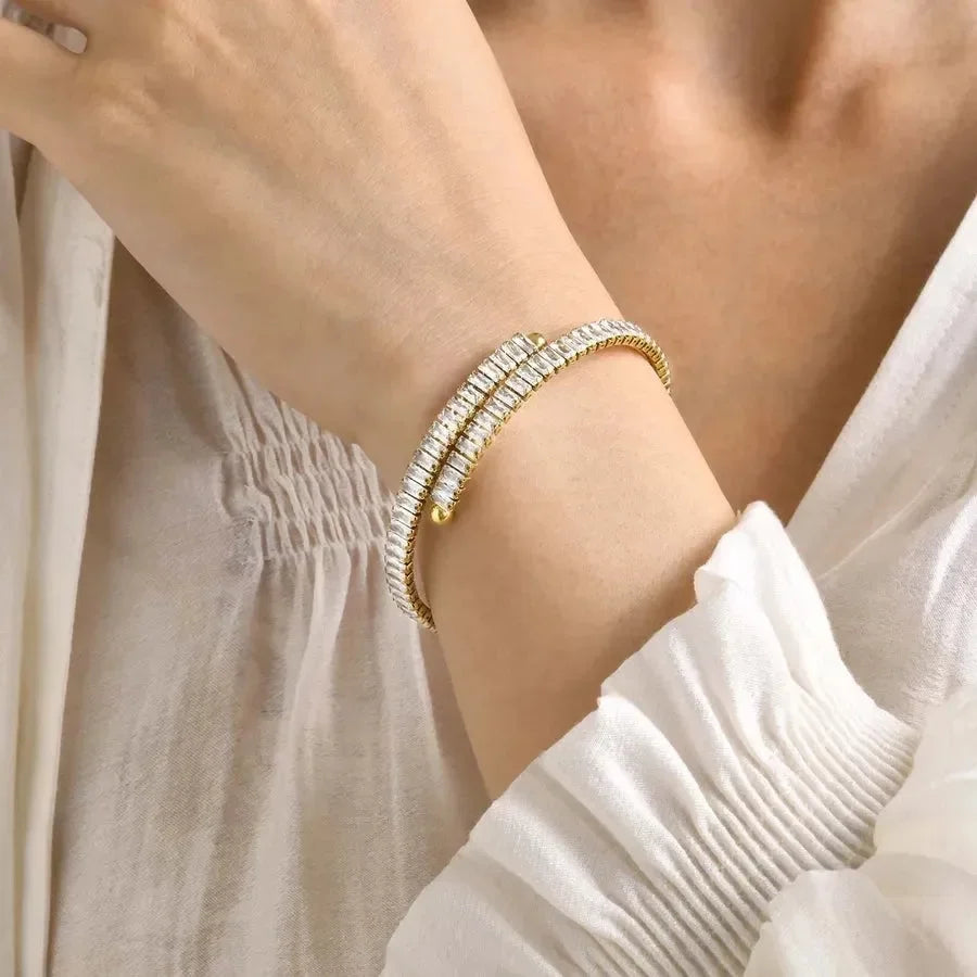 Luxy Stone Studded Hug Bracelet - Diatoms