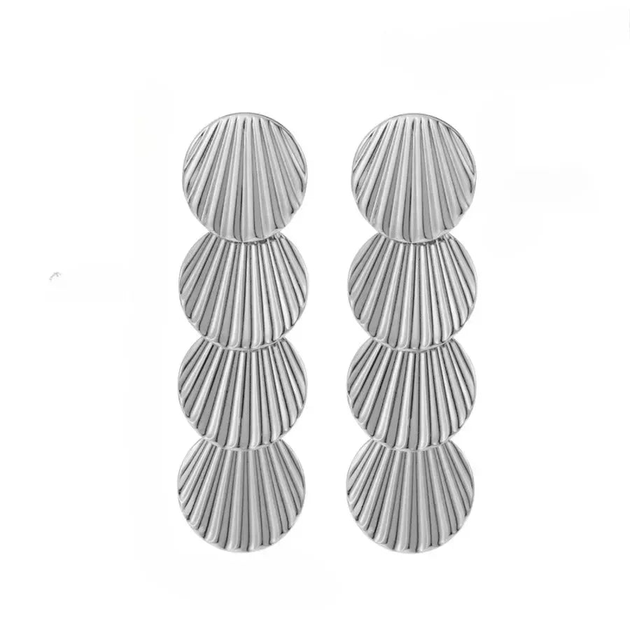 French Style Exclusive Geometric Drop Earrings - Diatoms
