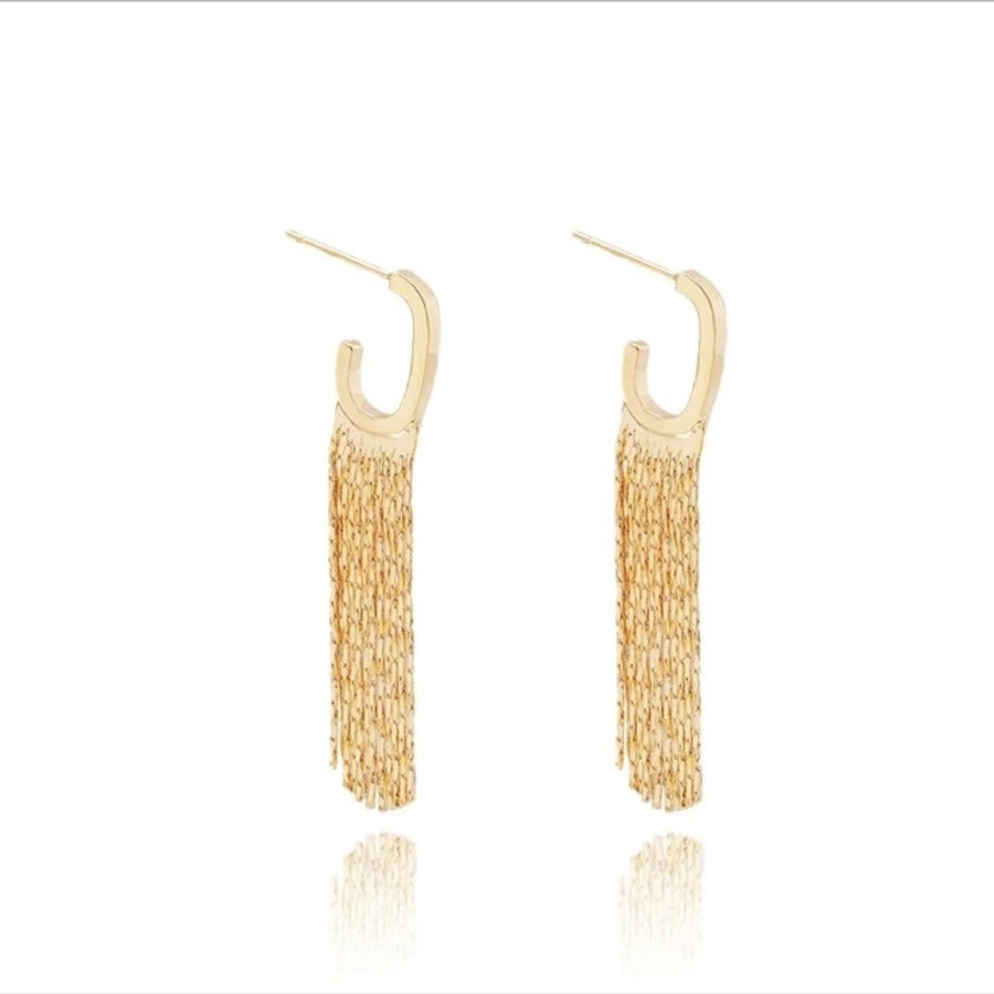 Tassel Chain Statement Drop Earrings