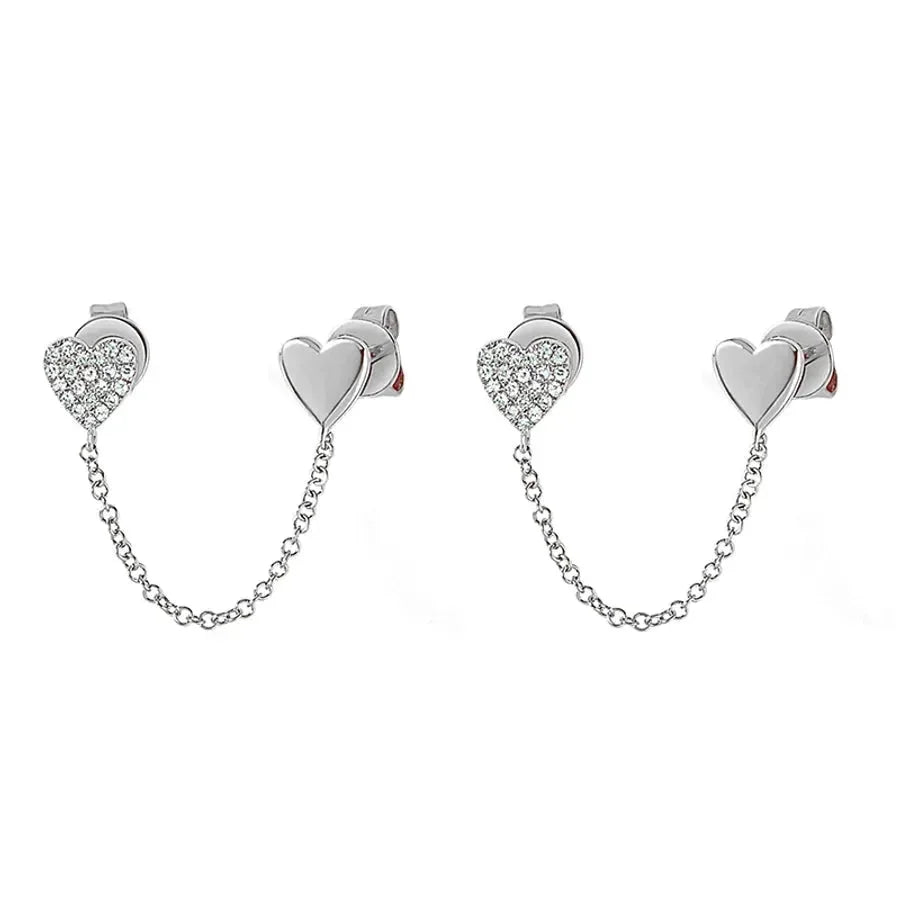 Cute French Style Heart Shape Dangling Earrings - Diatoms