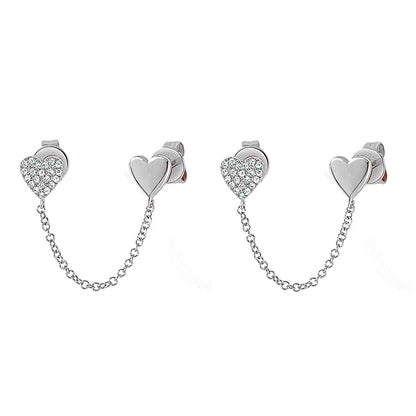 Cute French Style Heart Shape Dangling Earrings