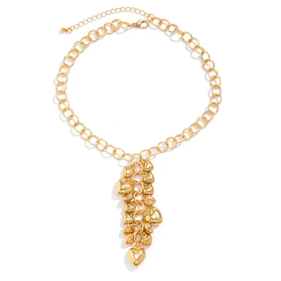 Exaggerated Classic Style Geometric Heart Necklace - Diatoms