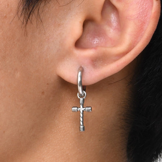 Diatoms Vintage Cross Earrings