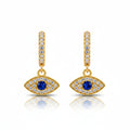 Emerald Evil Eye Drop Earrings