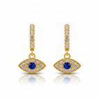 Emerald Evil Eye Drop Earrings