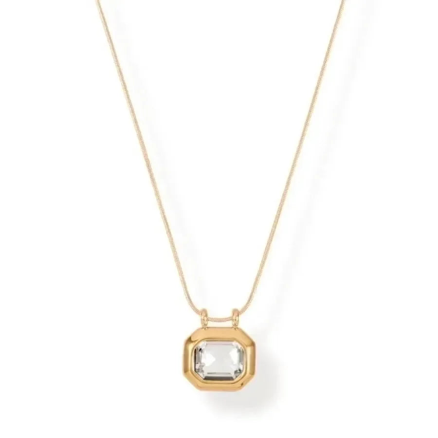 Retro Geometric Inlay Pendant - Diatoms
