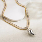 Three-dimensional Inlay Heart Shape Necklace - Diatoms
