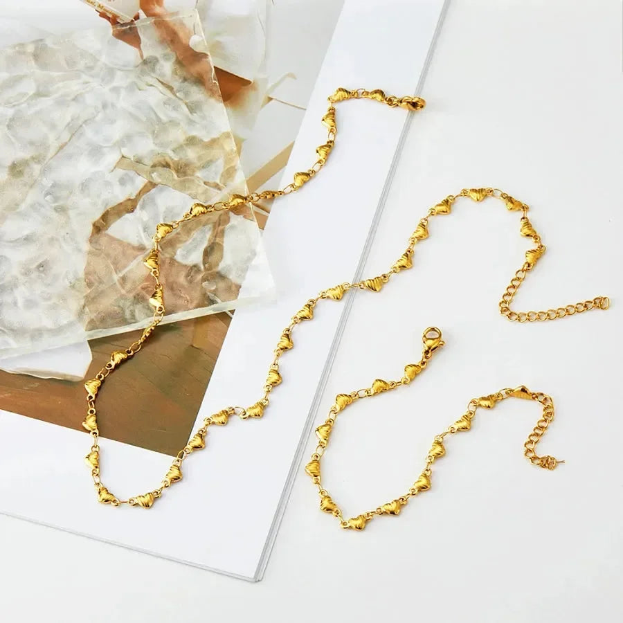 Vintage Style Exclusive Heart Shape Bracelet Necklace - Diatoms