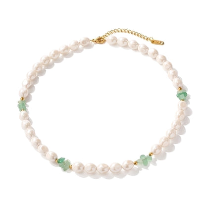 Luxy Beaded Pearl Round Necklace