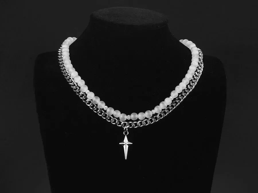 Diatoms Hip-Hop Star Unisex Layered Necklaces - Diatoms