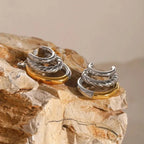 Luxy Dual Tone Earrings - Diatoms