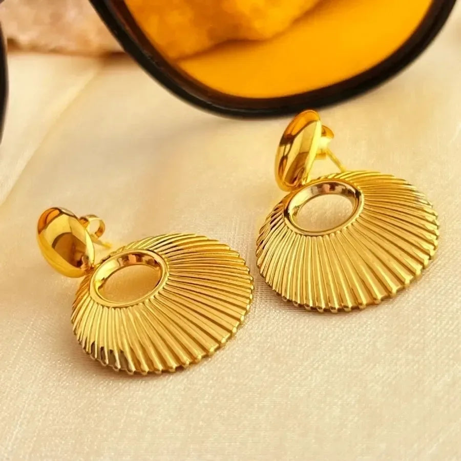 Oval Shell Drop Earrings - Diatoms