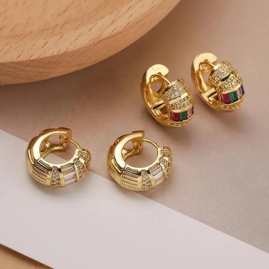 Commute Round Hoop Earrings - Diatoms