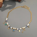 Freshwater Pearl Elegant Glam Beaded Necklace - Diatoms
