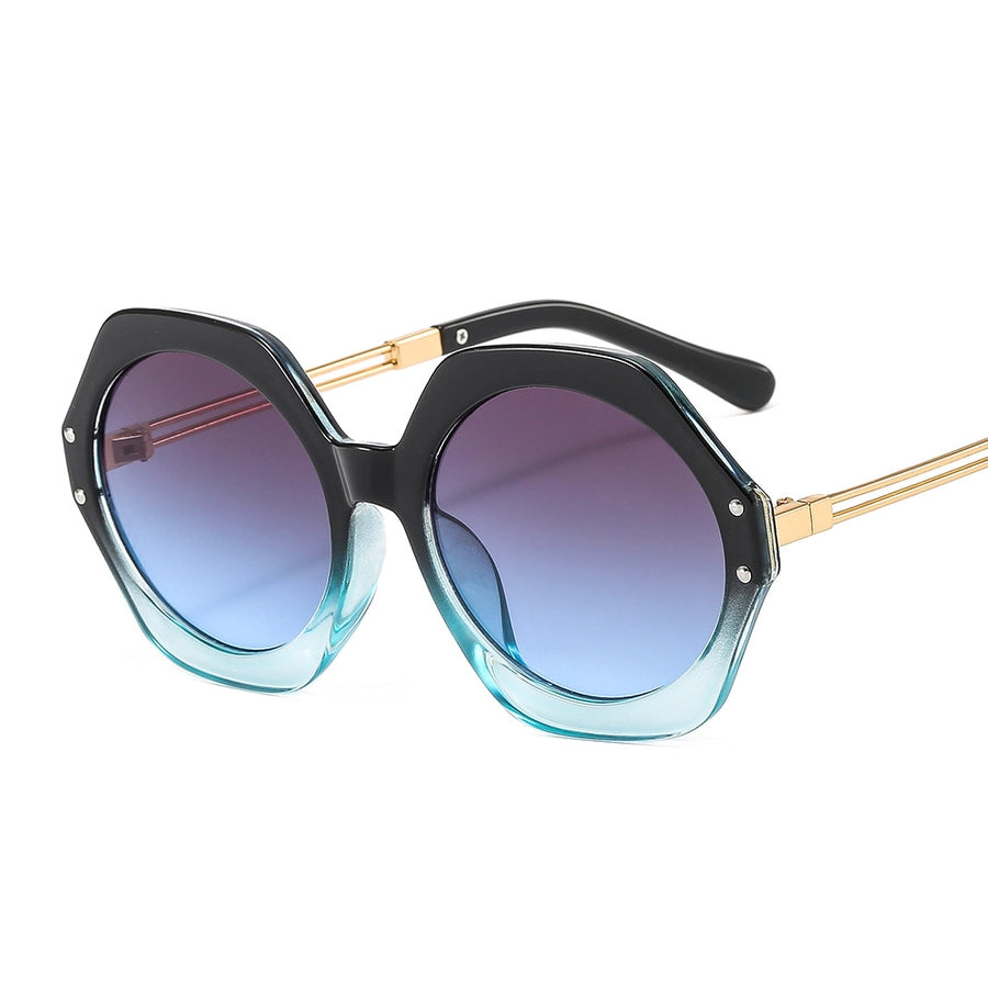 Diatoms Simple Style Solid Color Polygon Full Frame Women's Sunglasses